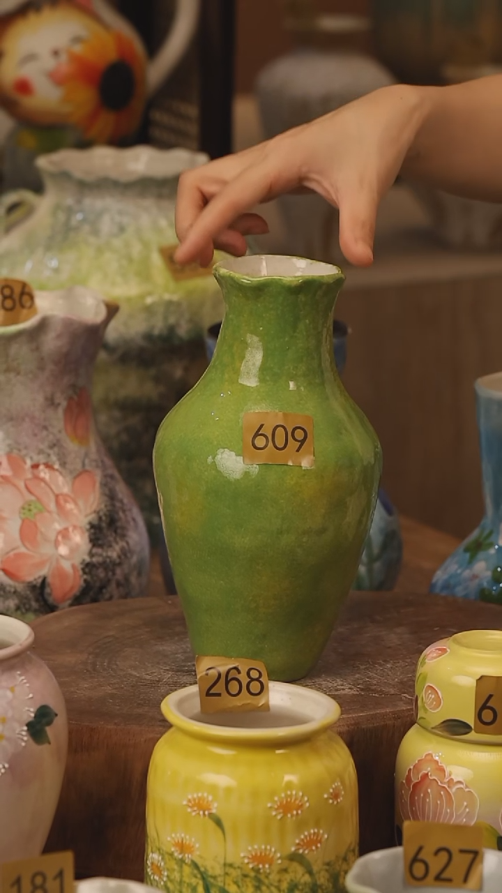 陶瓷609景德镇设计师手作花器摆件侘寂风