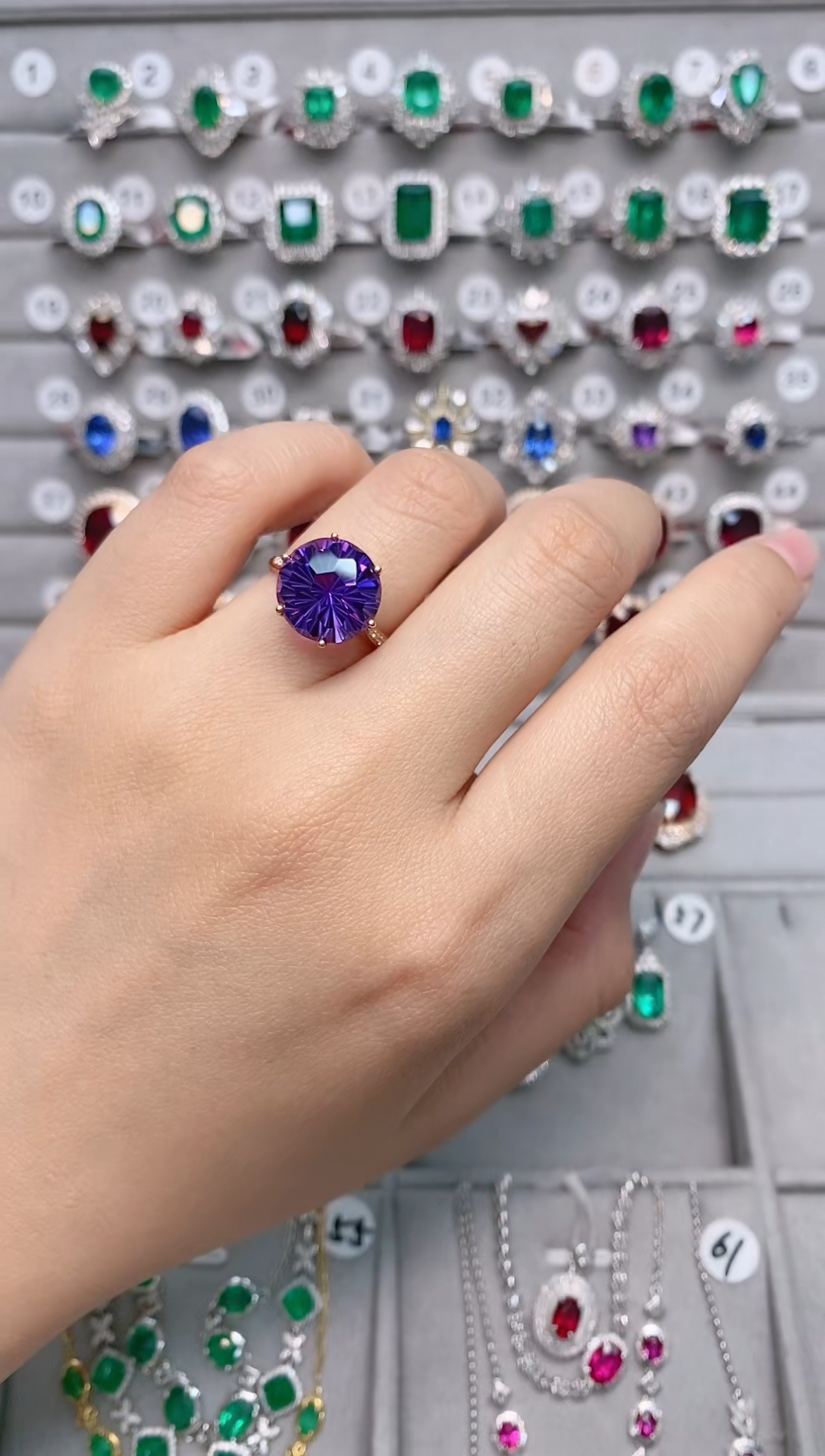 【闪购商品】紫晶18K金戒指18K金镶嵌·