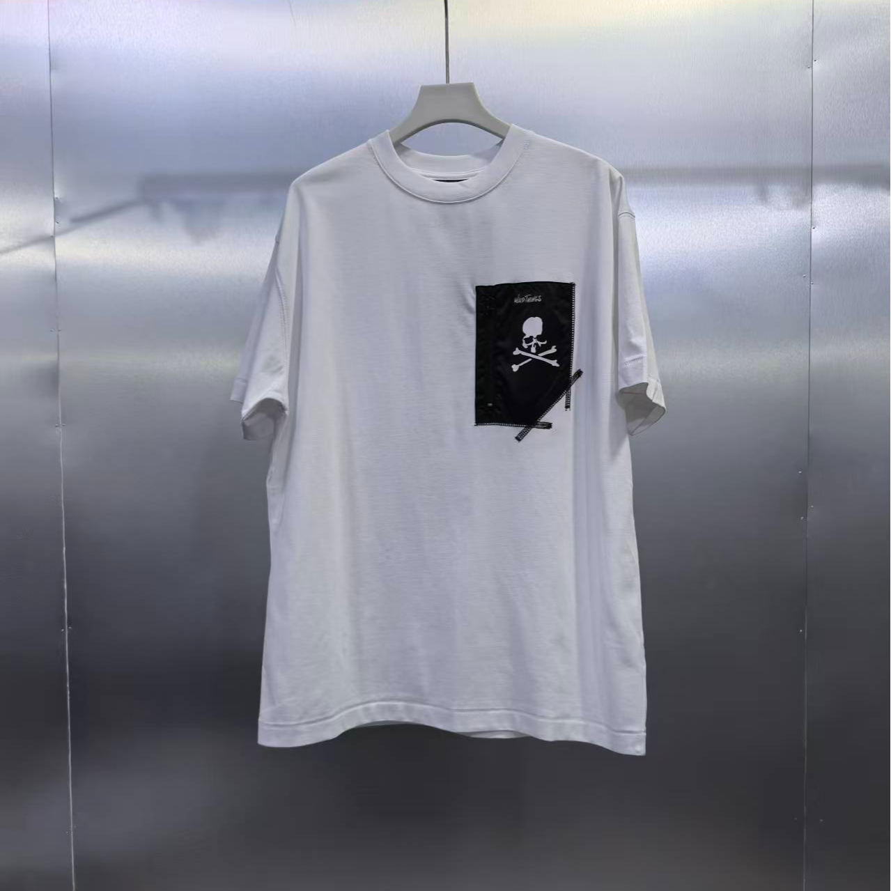 D01-101666-WIL夏季正面贴布刺绣骷髅印花时尚圆领半袖