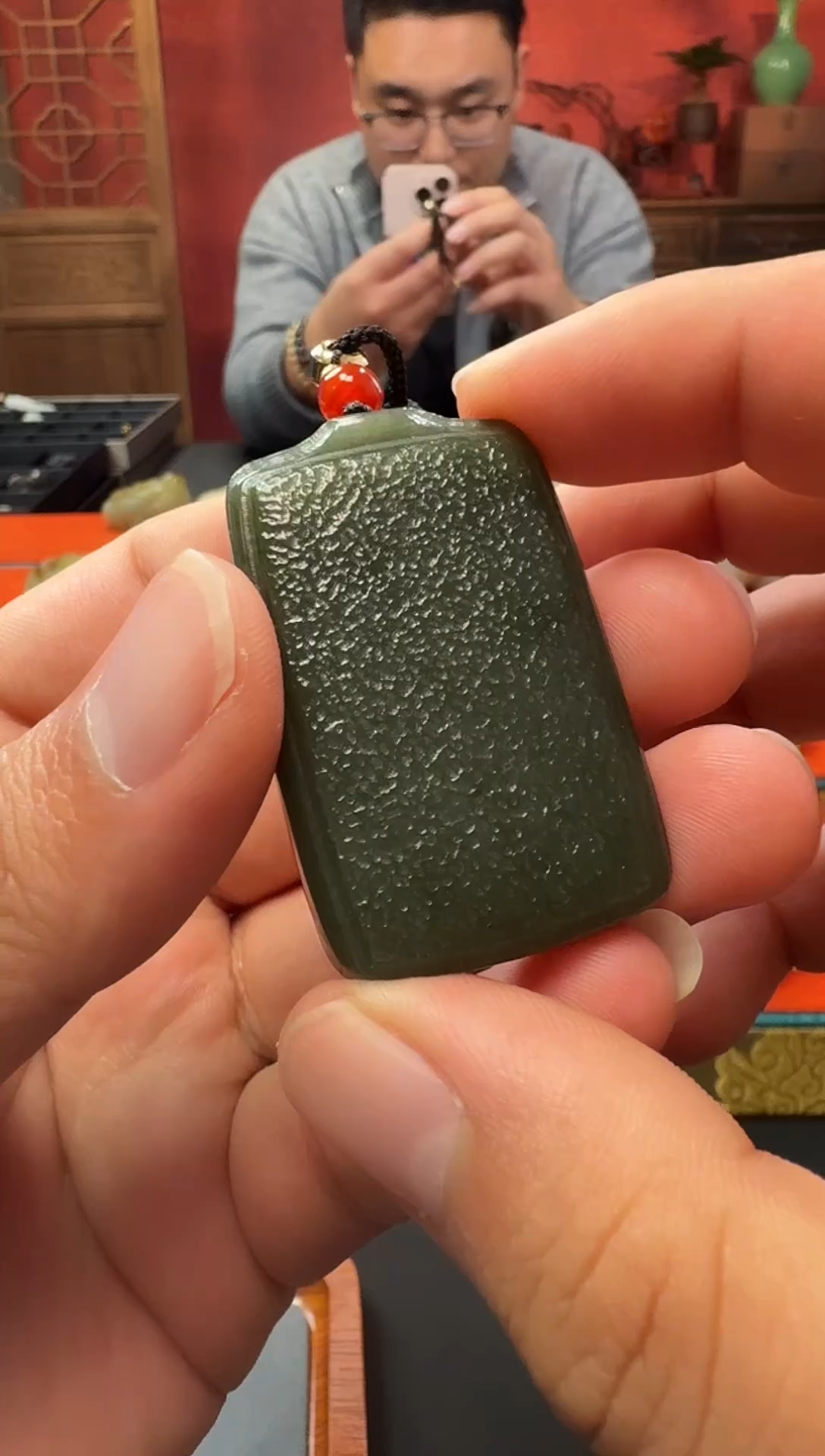 吊坠(赠链)未镶嵌和田玉无事牌吊坠