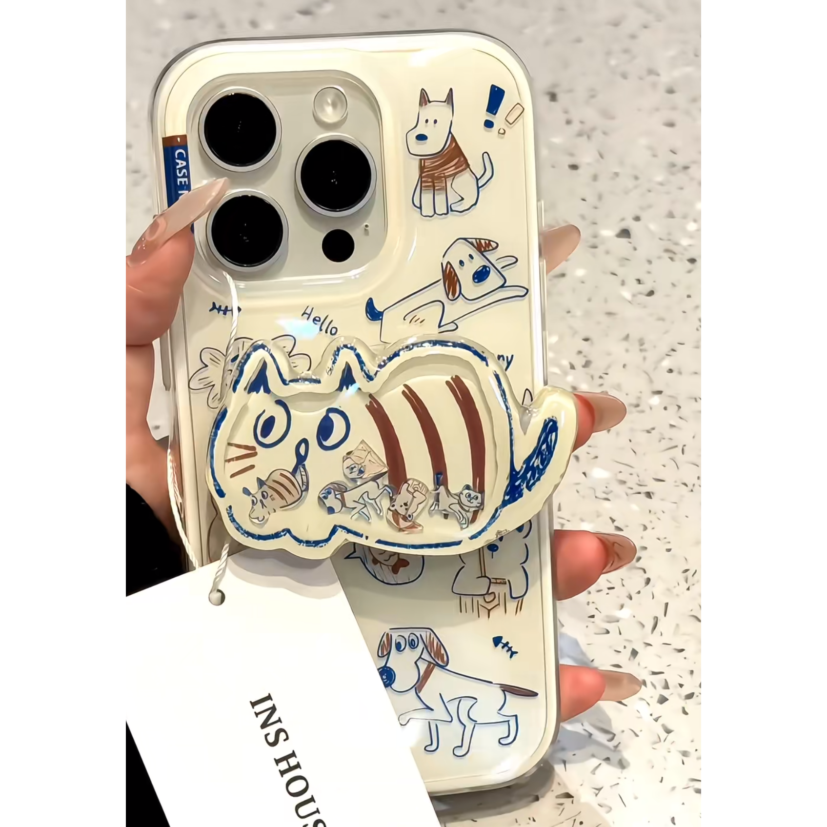七壳子牛仔涂鸦狗适用苹果华为vivo小米oppo女款iphone15/16/14