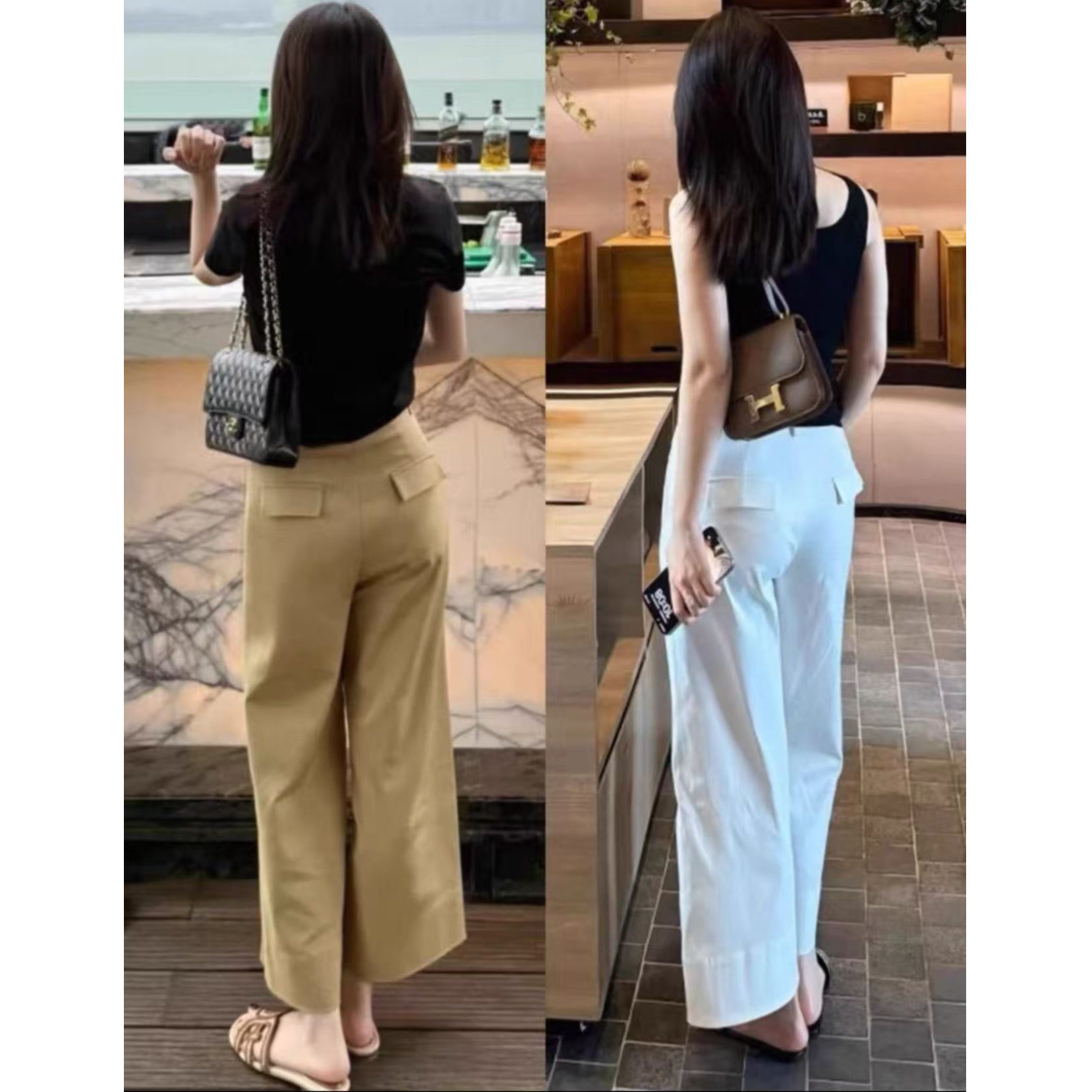 0899秋韩版直筒西装裤女薄款显瘦高腰小个子休闲窄版阔腿裤