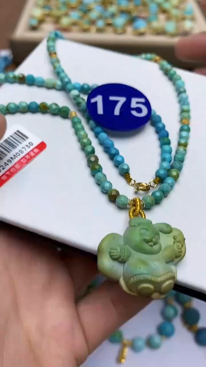 【闪购商品】绿松石项链18K金镶嵌175
