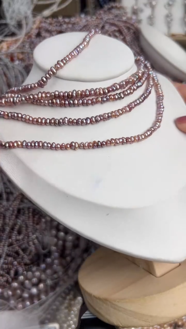 未镶嵌福利淡水珍珠无核*强光珍珠项链（多样性发一）炫彩紫（4/5mm）