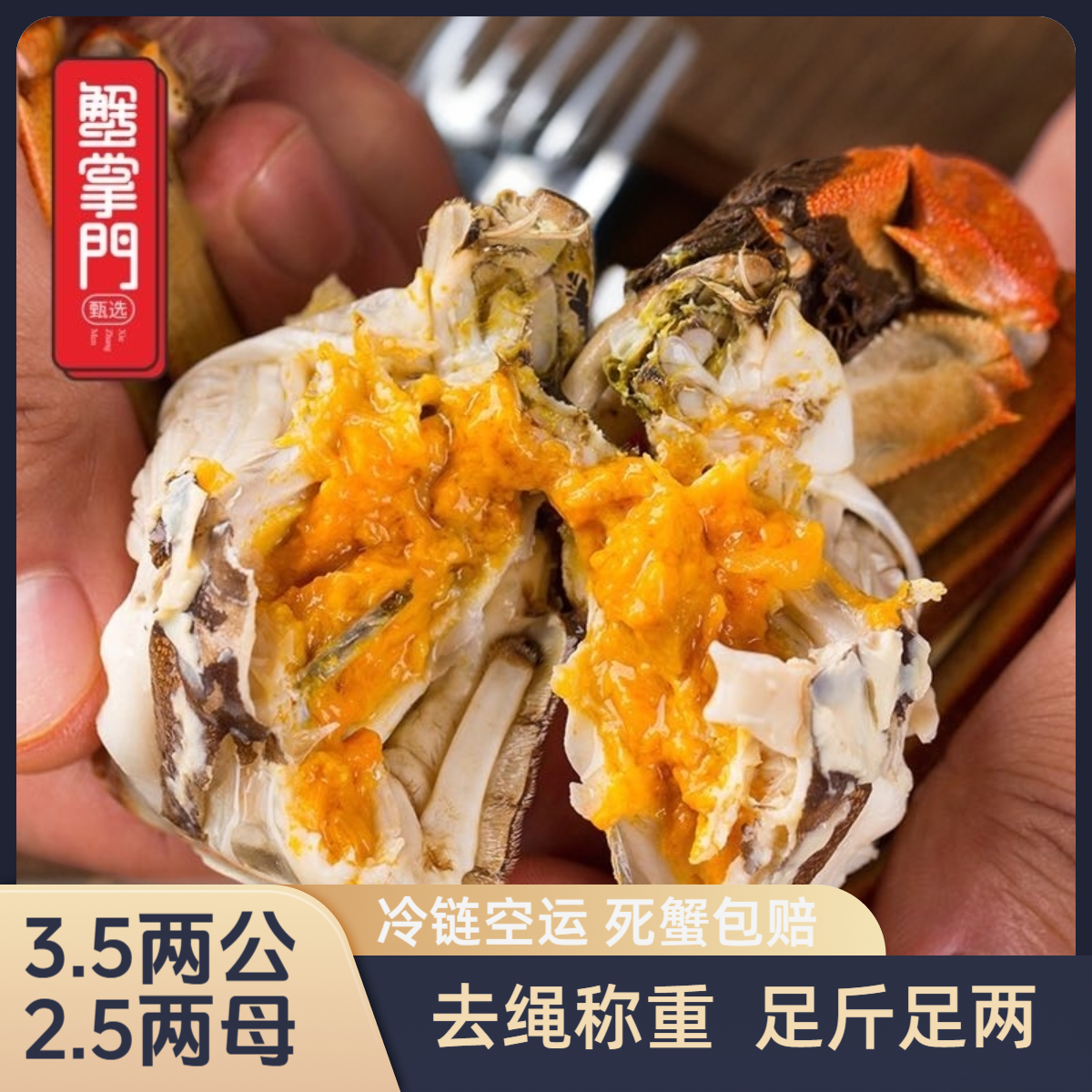 【3.5两公+2.5两母】8-10只蟹掌门精品大闸蟹鲜活蟹兴化大闸蟹包邮