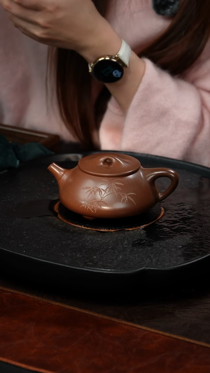 茶壶紫砂刘海清 景舟石瓢141 老紫泥 300毫升