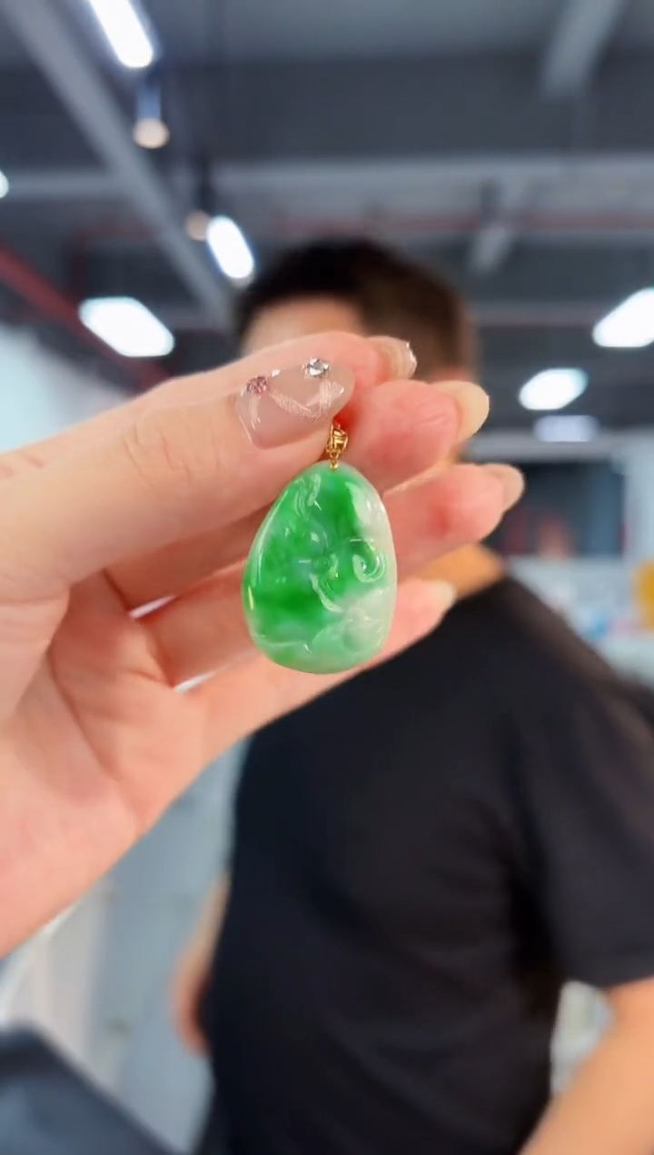 【闪购商品】翡翠颈饰18K金镶嵌缅料A货/支持复检/一件