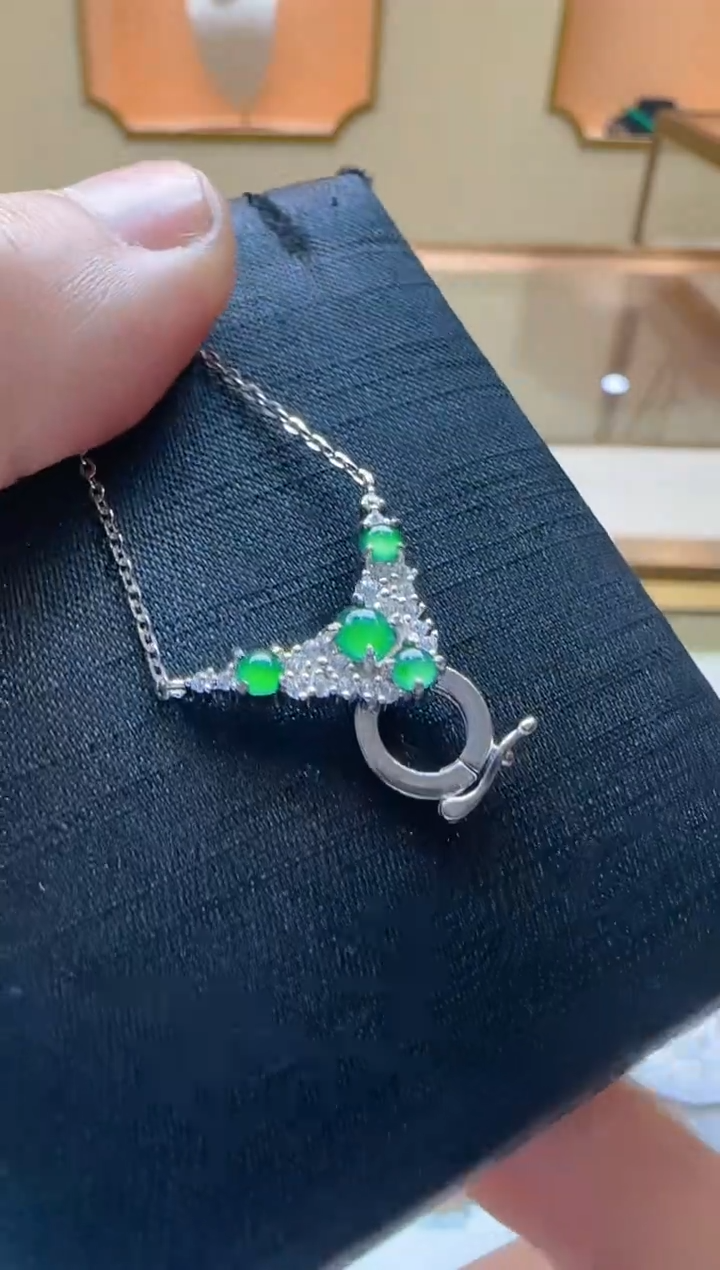 【闪购商品】翡翠吊坠(不含链)银S925镶嵌多样性团购发一件