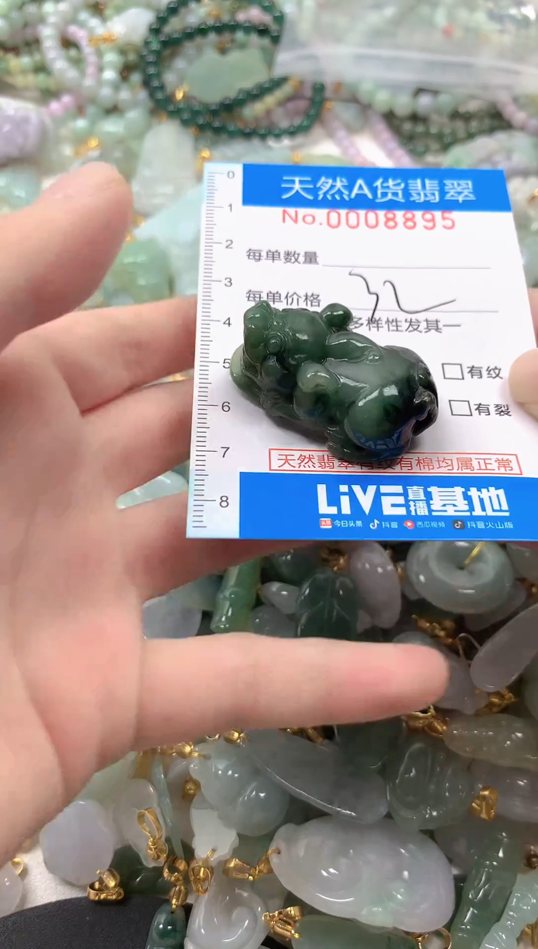 颈饰未镶嵌翡翠净货挂件-8895