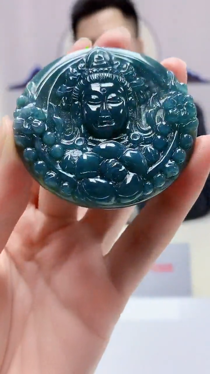 【闪购商品】定制翡翠未镶嵌5153zm-毛货挂件15观音