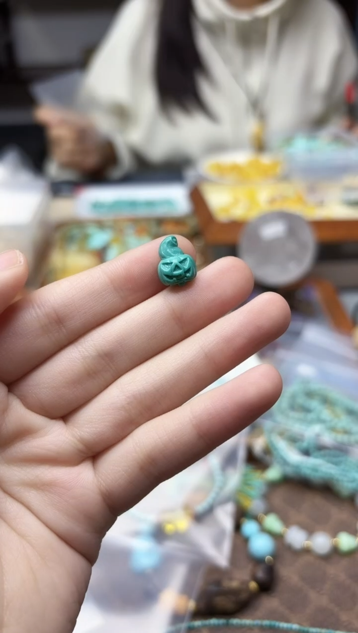 未镶嵌绿松石挂件松石南瓜GW