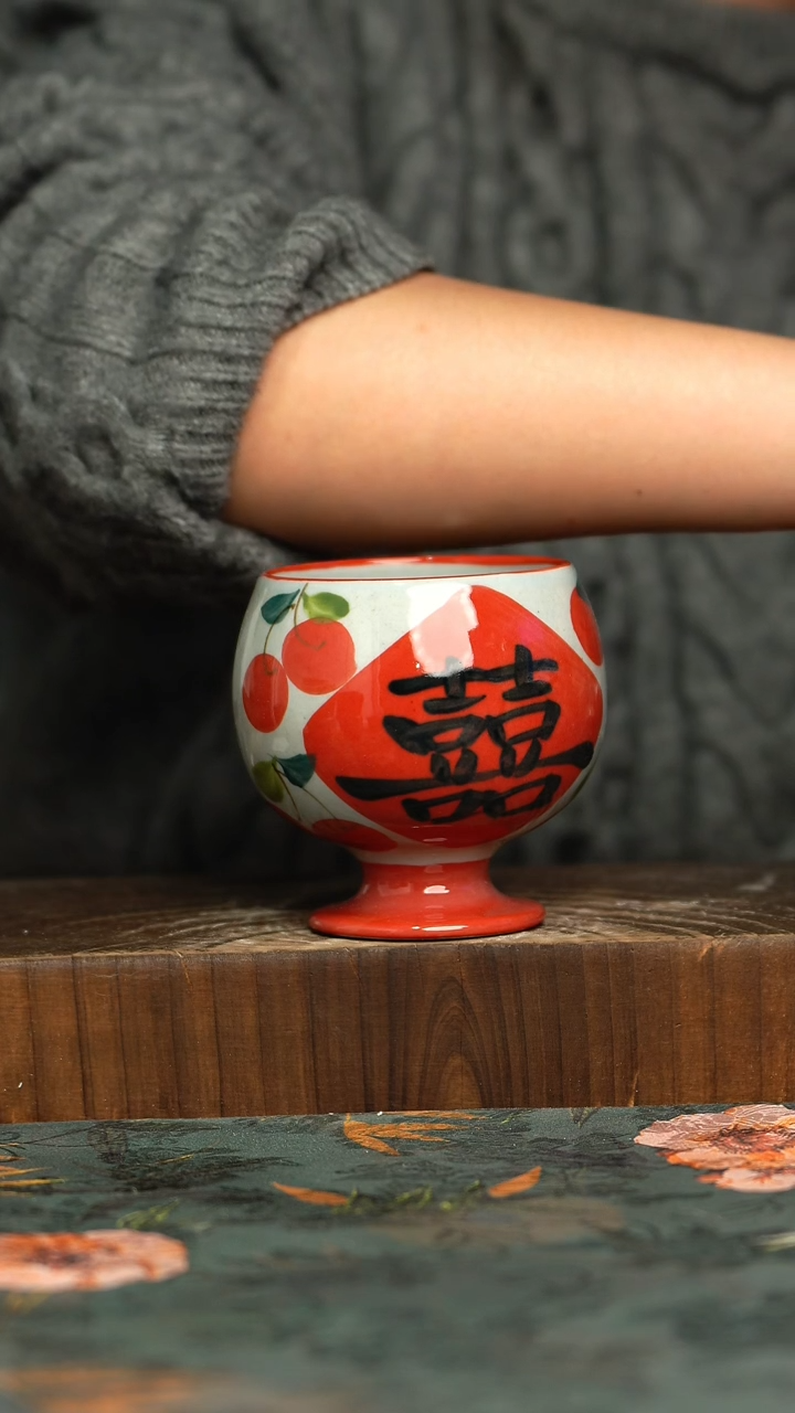 杯釉下彩手工手绘同款陶器