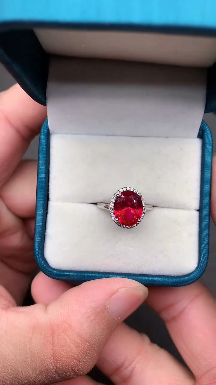 【闪购商品】红宝石戒指银S925镶嵌··········