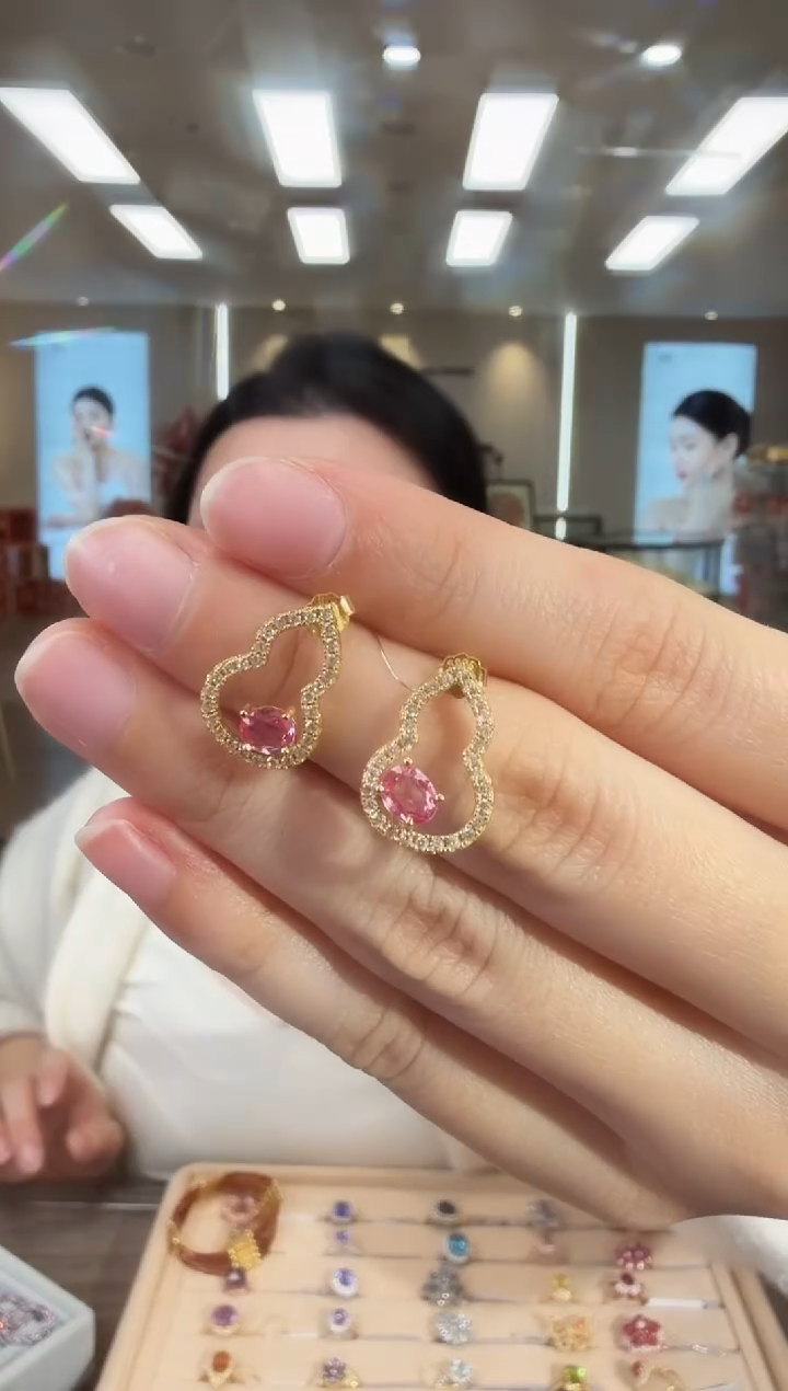 耳饰蓝宝石银S925镶嵌09