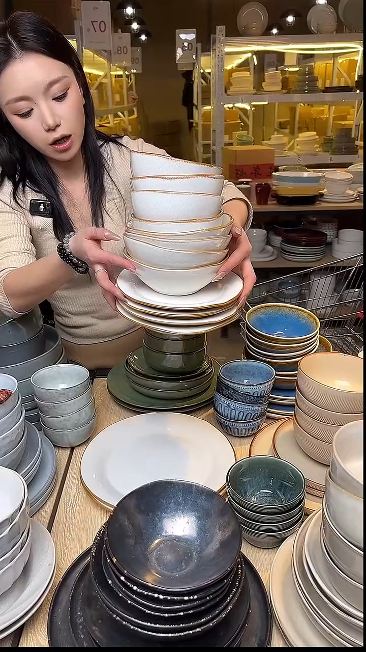 瓷229外贸尾货窑变釉下彩默外微瑕（十二件套）