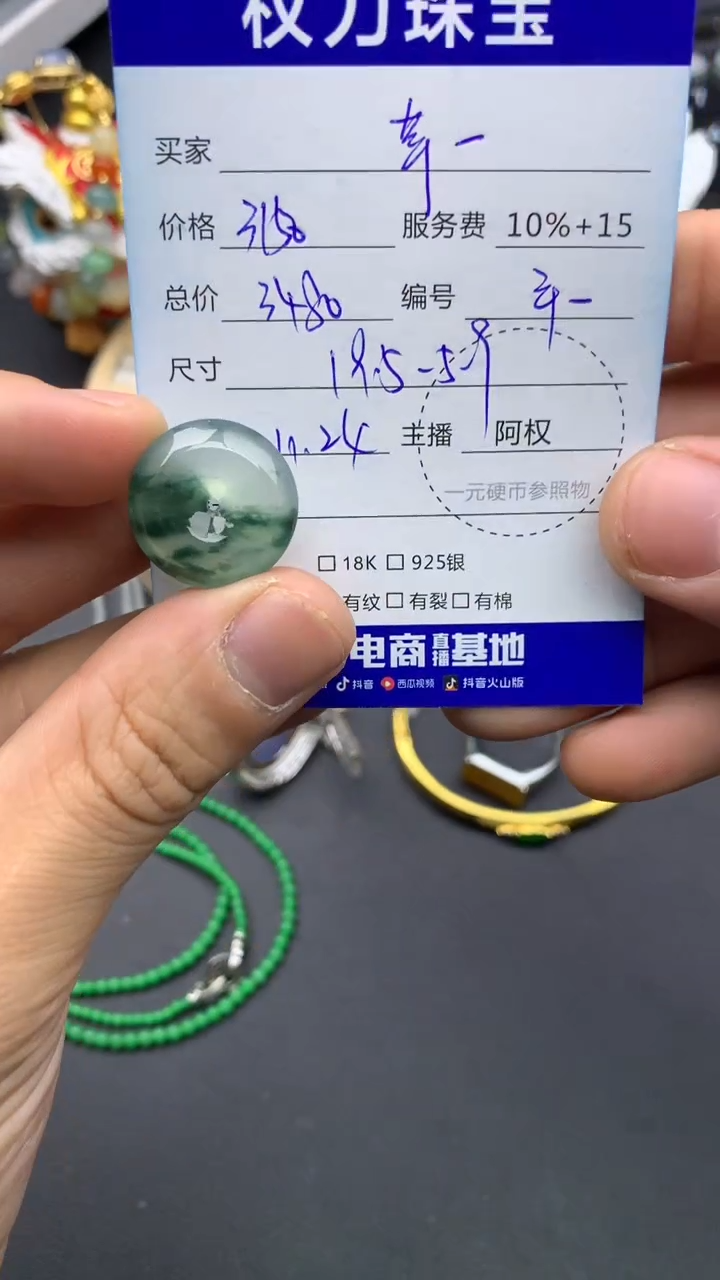 颈饰未镶嵌翡翠苹*寄售不退换