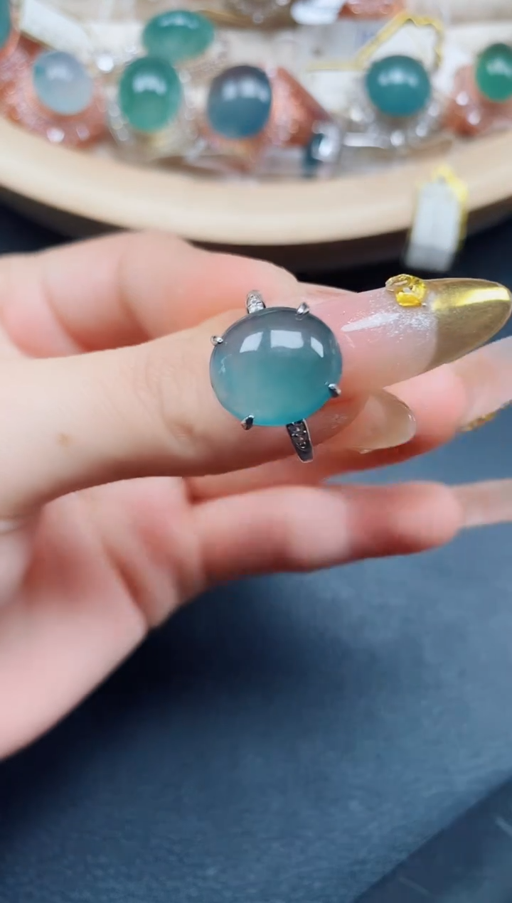 【闪购商品】翡翠戒指银S925镶嵌翡翠