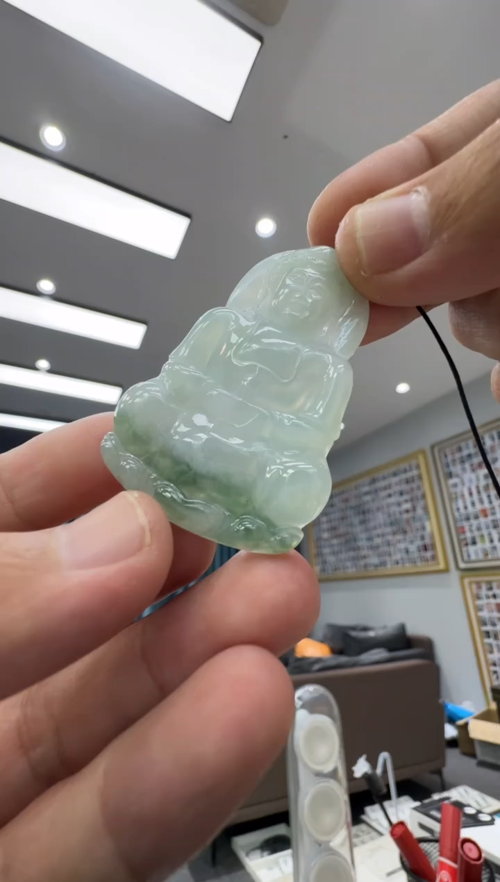 颈饰未镶嵌翡翠天然翡翠A货孤品一件