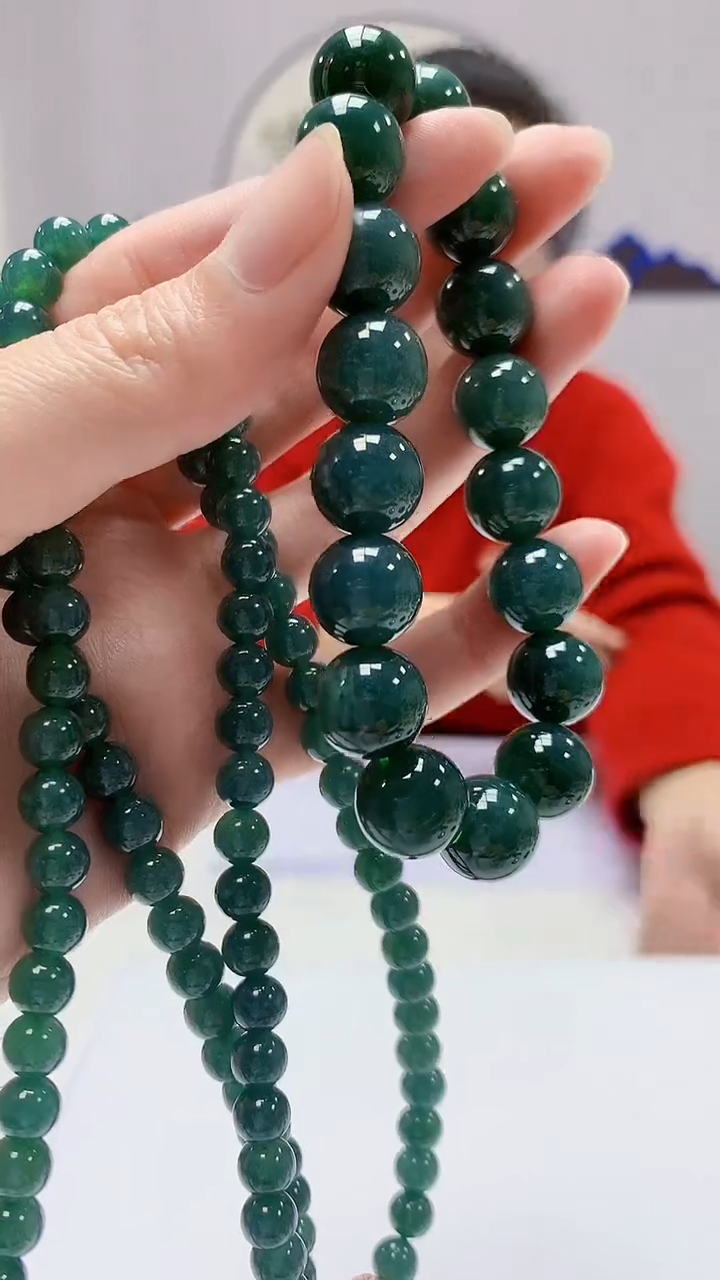 【闪购商品】定制翡翠未镶嵌4902zm-毛货珠链手串81