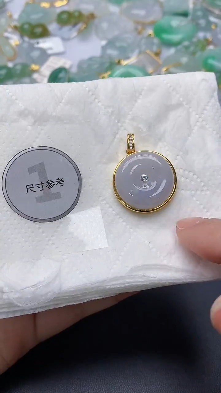 颈饰银S925镀金镶嵌翡翠天然缅甸A货百元以上9元证书费自理