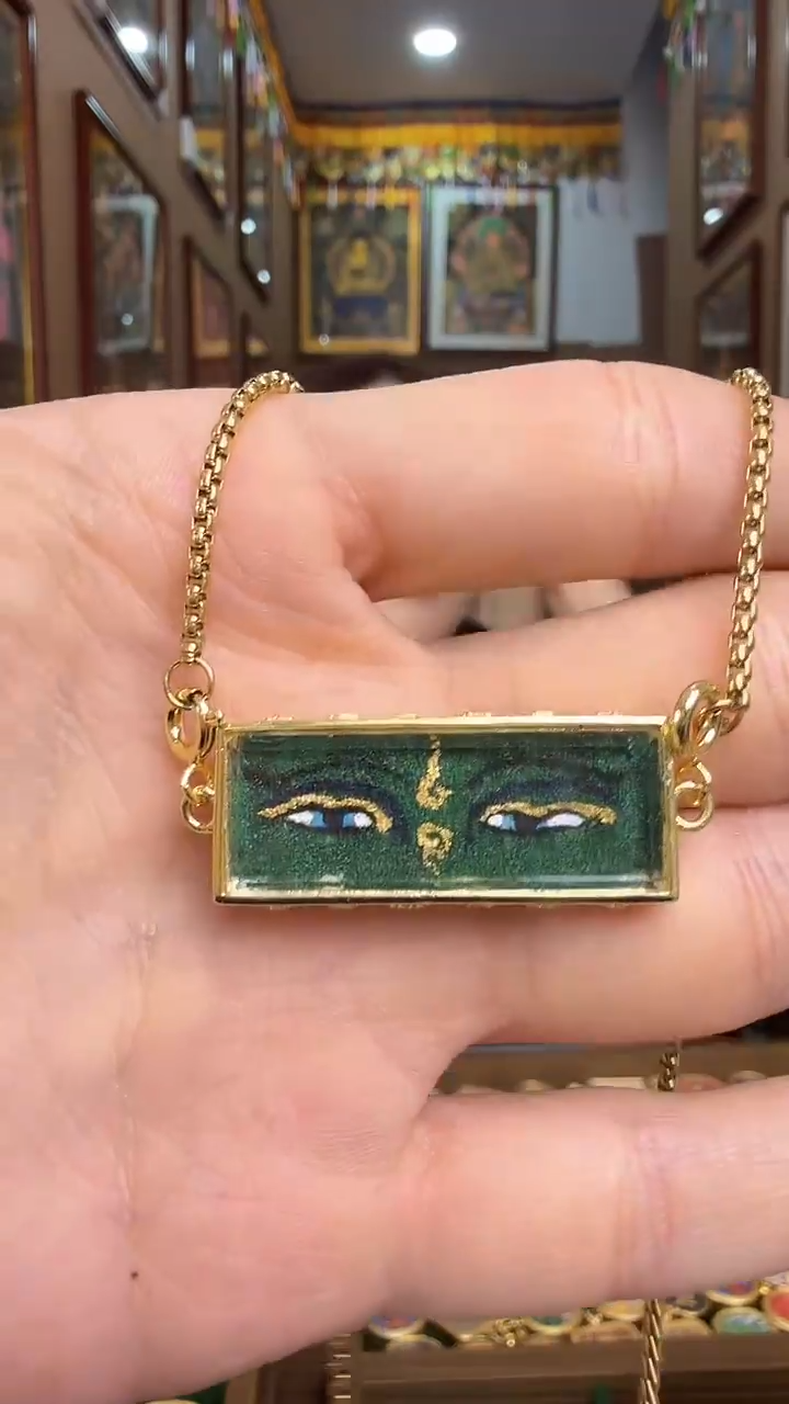 吊坠绿度母-纯手绘唐卡