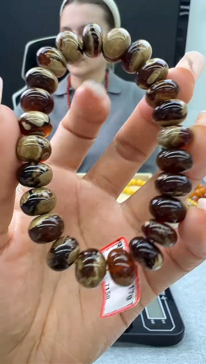 【闪购商品】琥珀手链未镶嵌7秒拍号