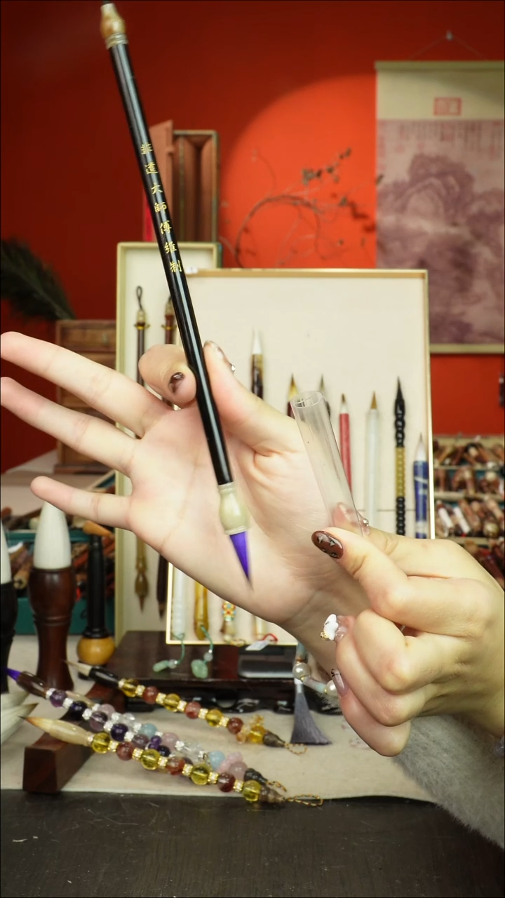 181号闪孤品高货毛笔链接 清水试笔 蘸墨不退