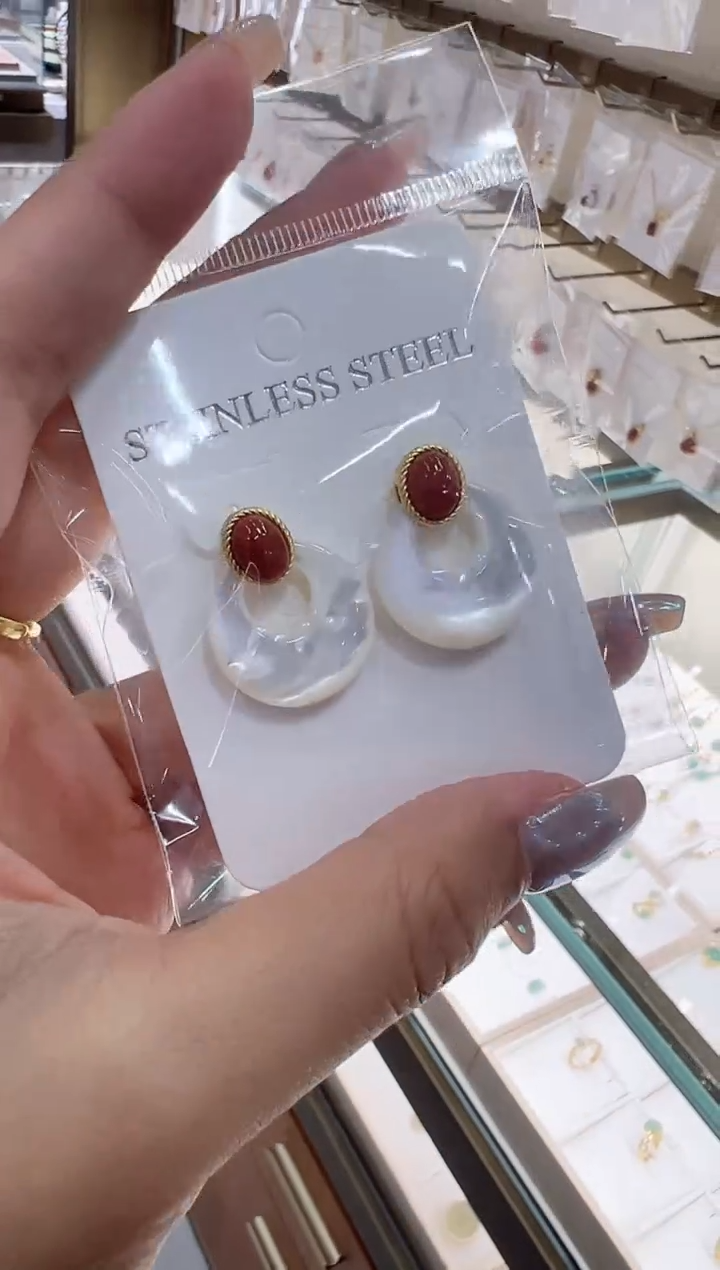 颈饰银S925镀金镶嵌南红玛瑙@@