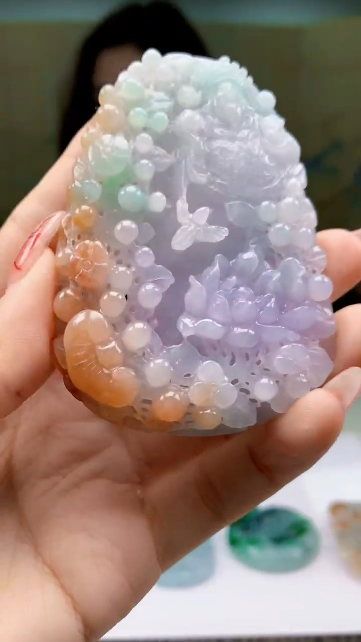 【闪购商品】定制翡翠未镶嵌4829ty-毛货挂件65