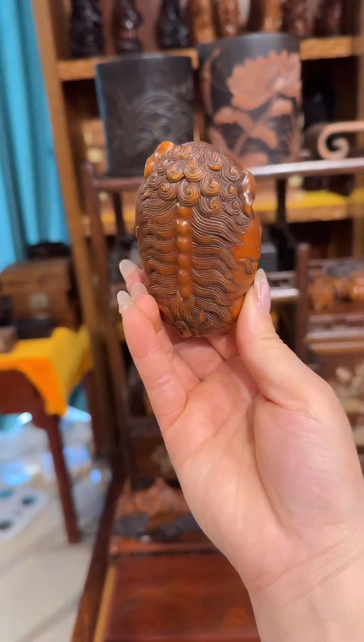 【闪购商品】木木艺黄杨木福狮茶则98.888