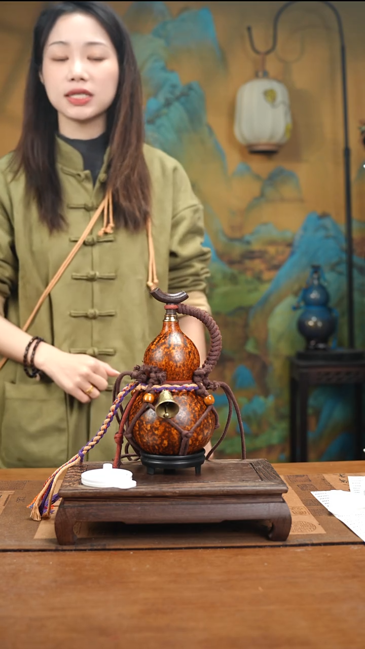 YU050复古网兜款天然酒葫芦（一物一拍）