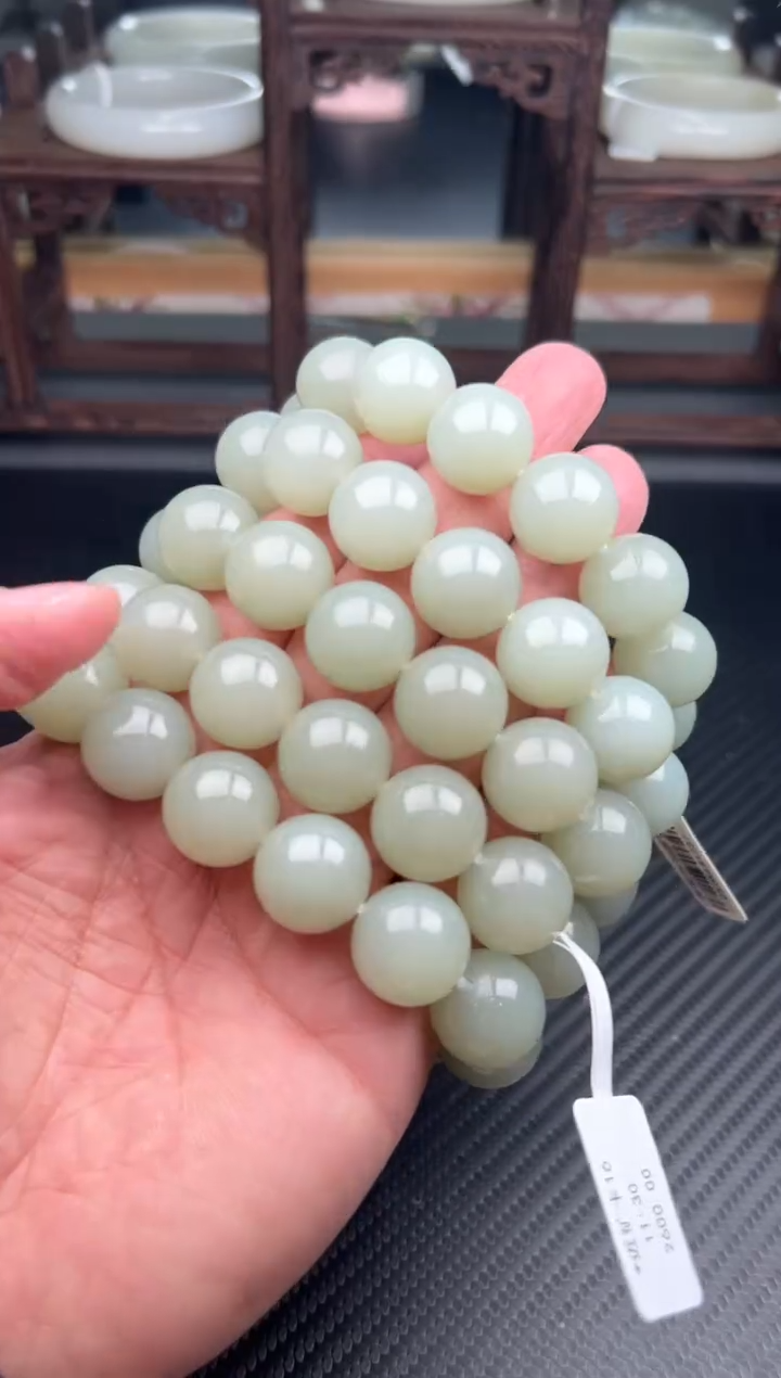 未镶嵌手串和田玉且末微色差近矿卡16多样性发货拍一发一