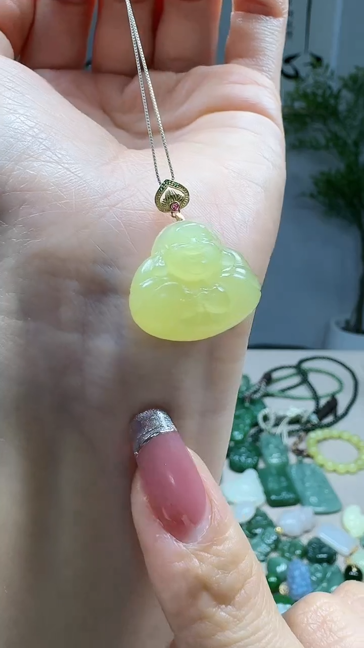 吊坠(不含链)18K金镶嵌和田玉1