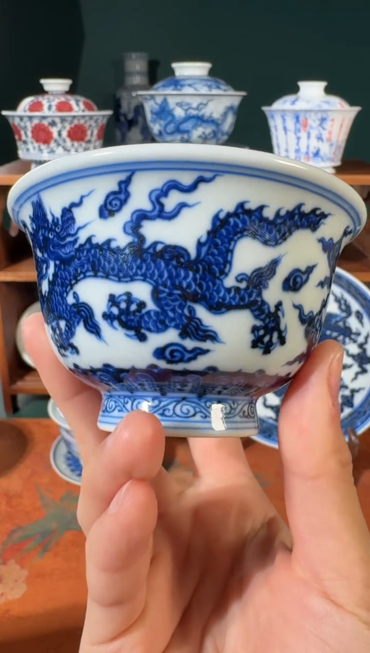 【闪购商品】杯刘建锋窑板凳龙纹压手杯