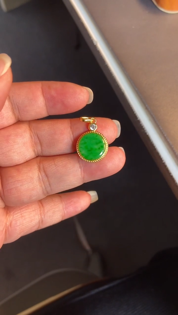 吊坠(不含链)银S925镶嵌翡翠1