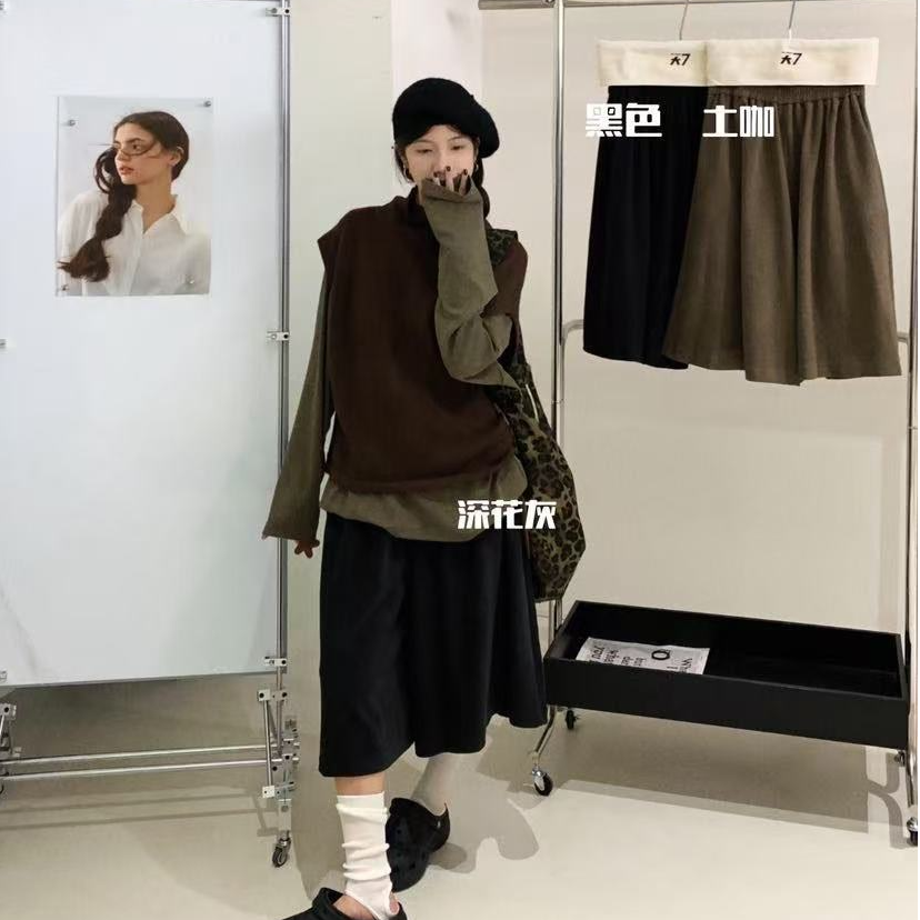 D7#21702#糯米加厚五分裤 FL