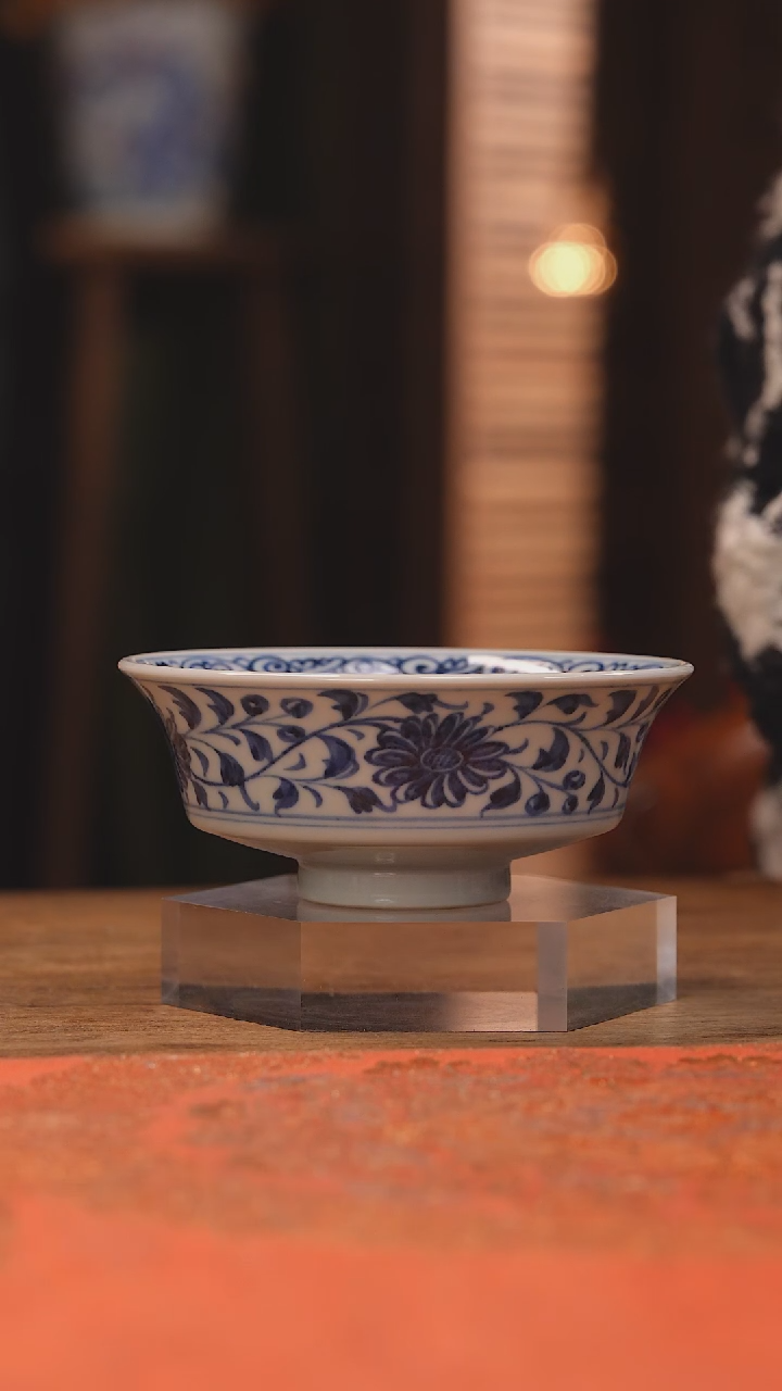 【闪购商品】杯余志剑造 缠枝扁菊金鳞盏