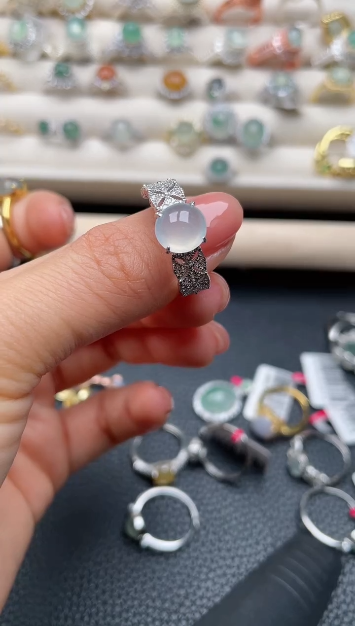 【闪购商品】翡翠戒指银S925镶嵌1111111111  24