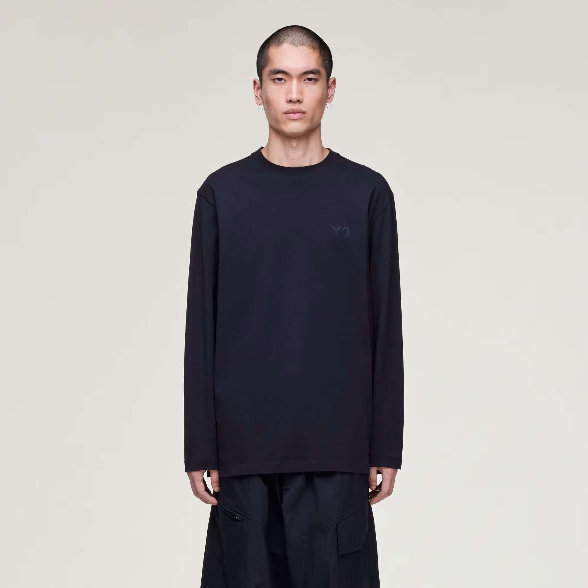 Y-3/Y-3（55-KQ9778）黑色基础款圆领长袖T恤运动休闲宽松显瘦T恤