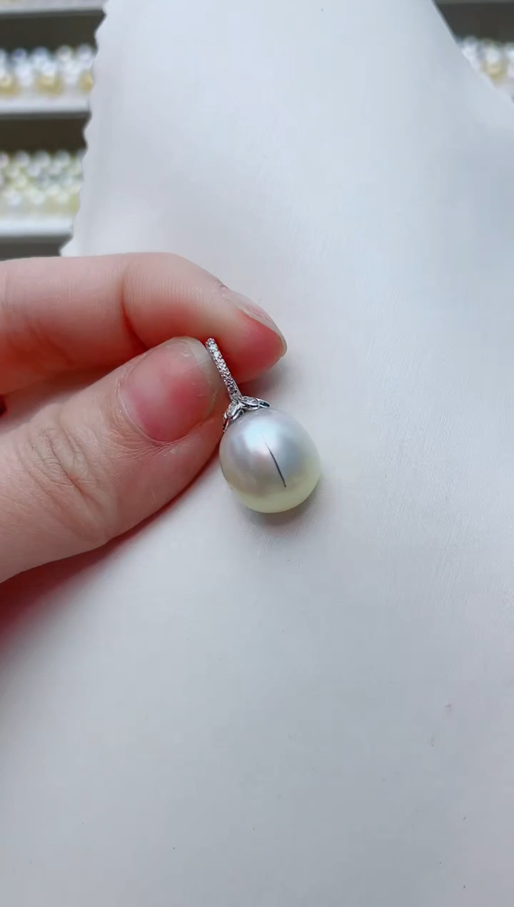 海水珍珠银S925镶嵌颈饰A111