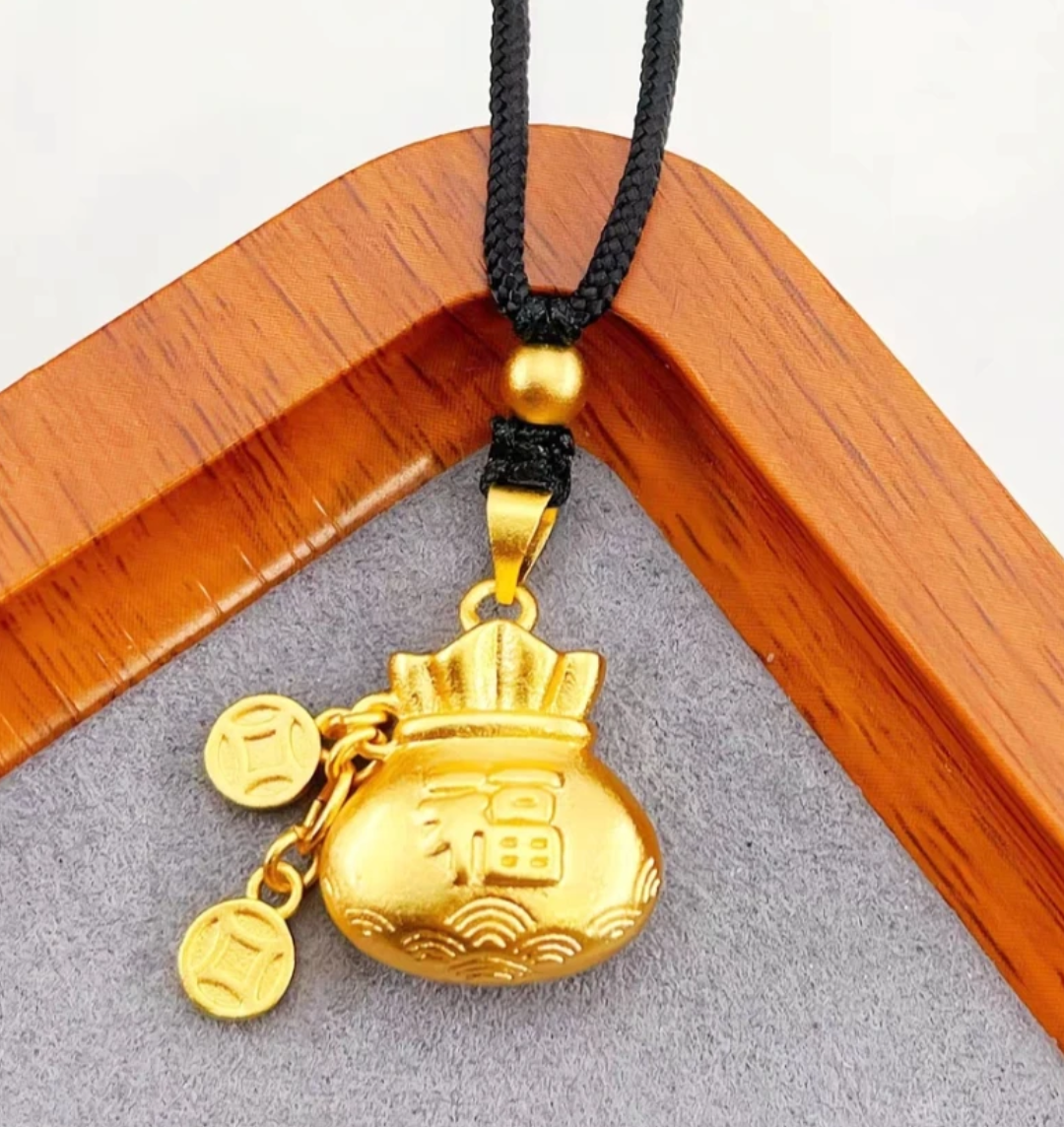 合金吊坠 （新款来袭）钱袋子来财聚财轻奢百搭饰品