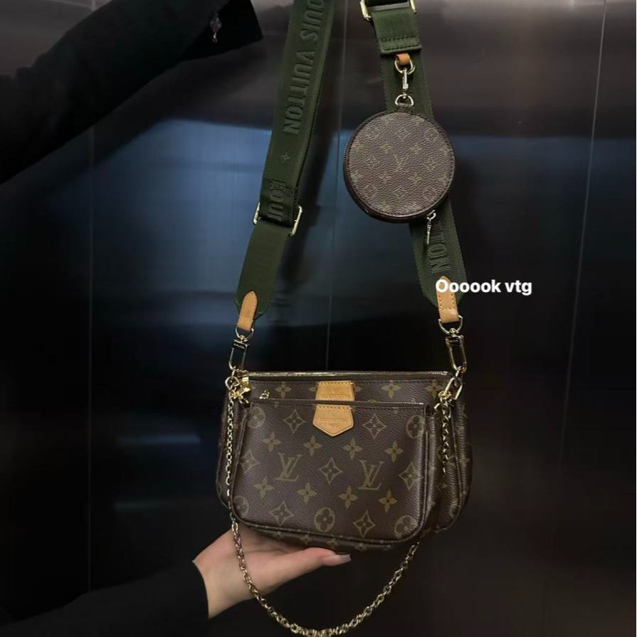 95新 LouisVuitton/路易威登 CS7082 LV 老花五合一单肩包