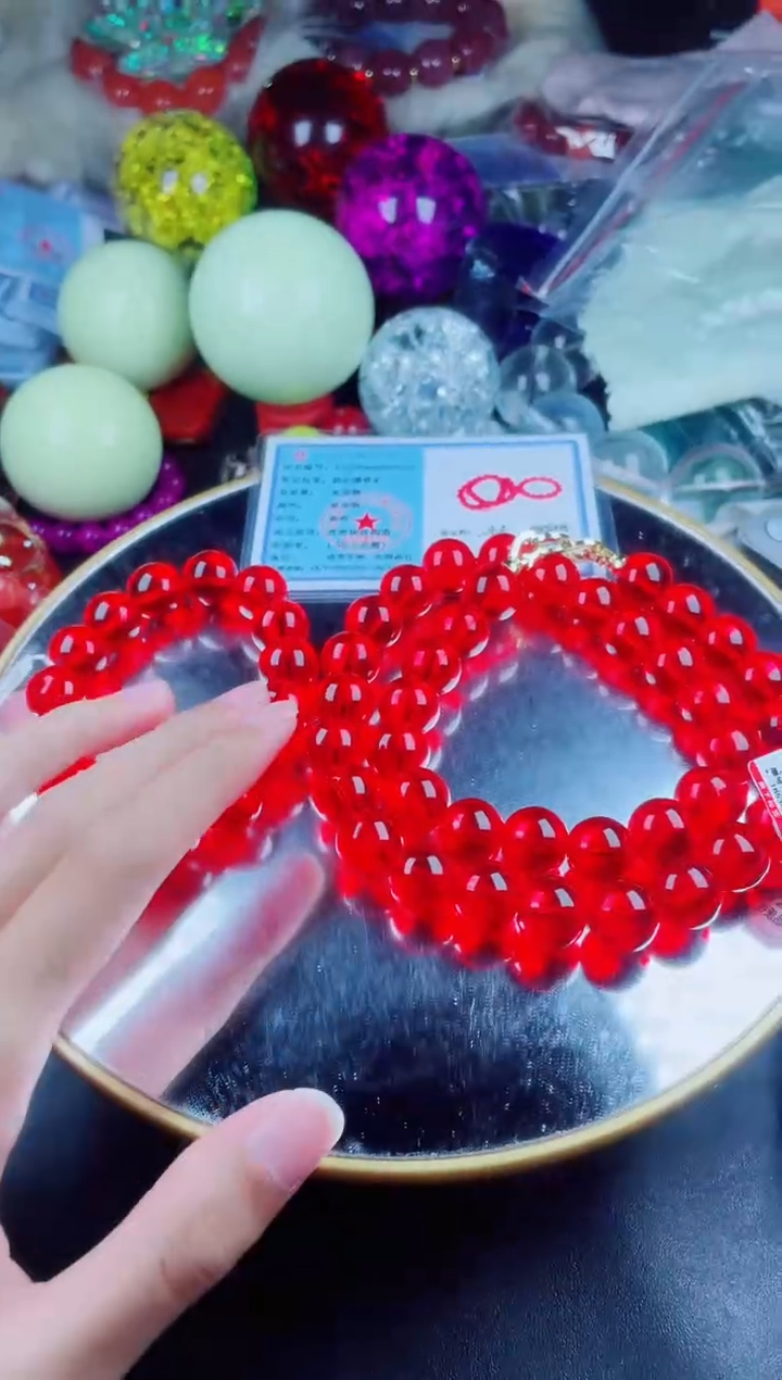 菱锰矿未镶嵌项链红陨晶石项链套装卡14