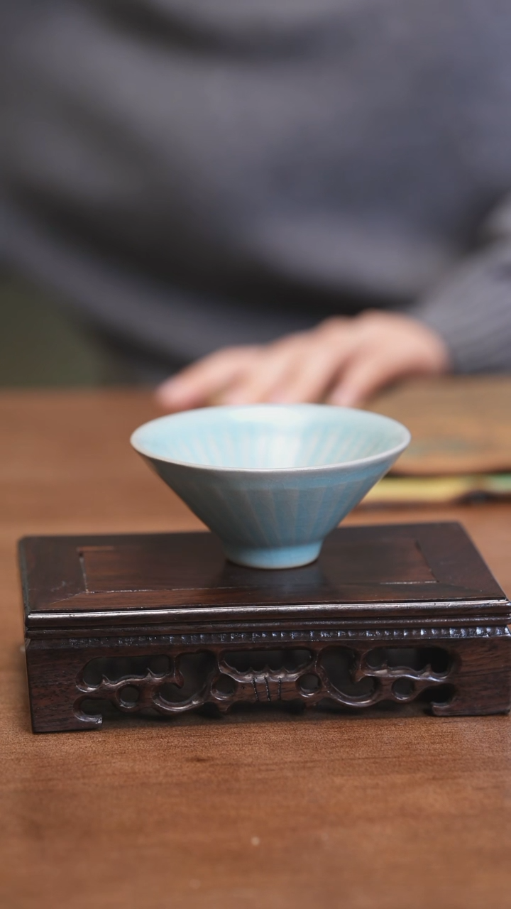 【闪购商品】Y宝丰宋官窑原产地汝瓷斗笠杯