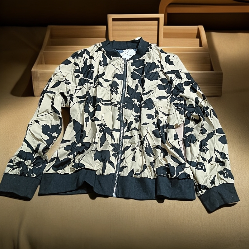 97米色花外贸外套