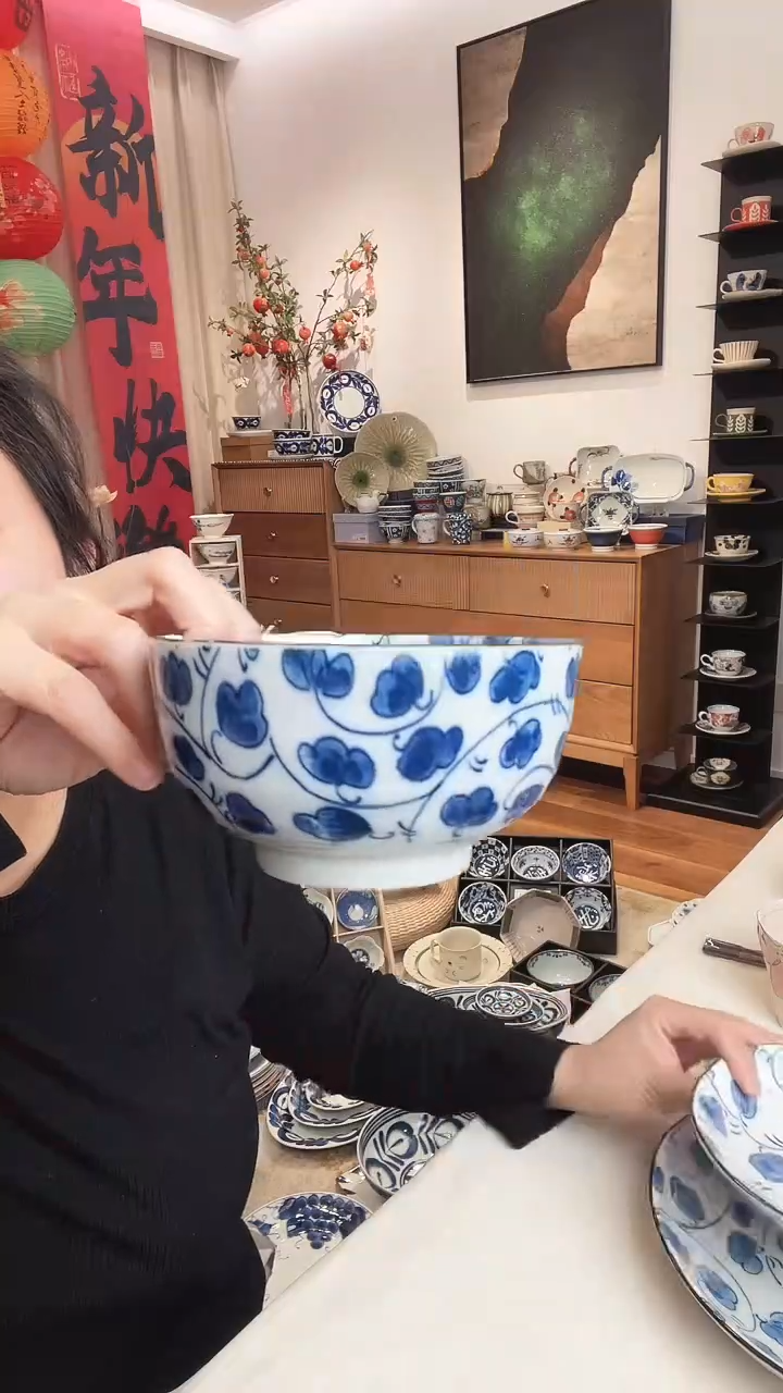 【闪购商品】西洞窑清新叶唐草饭碗12..5cm