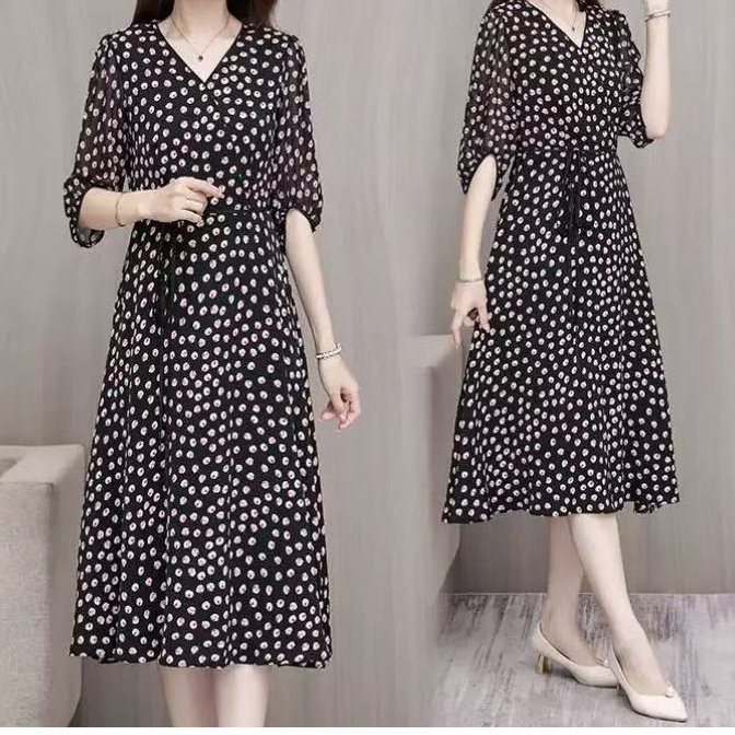 D159夏季新款波点连衣裙