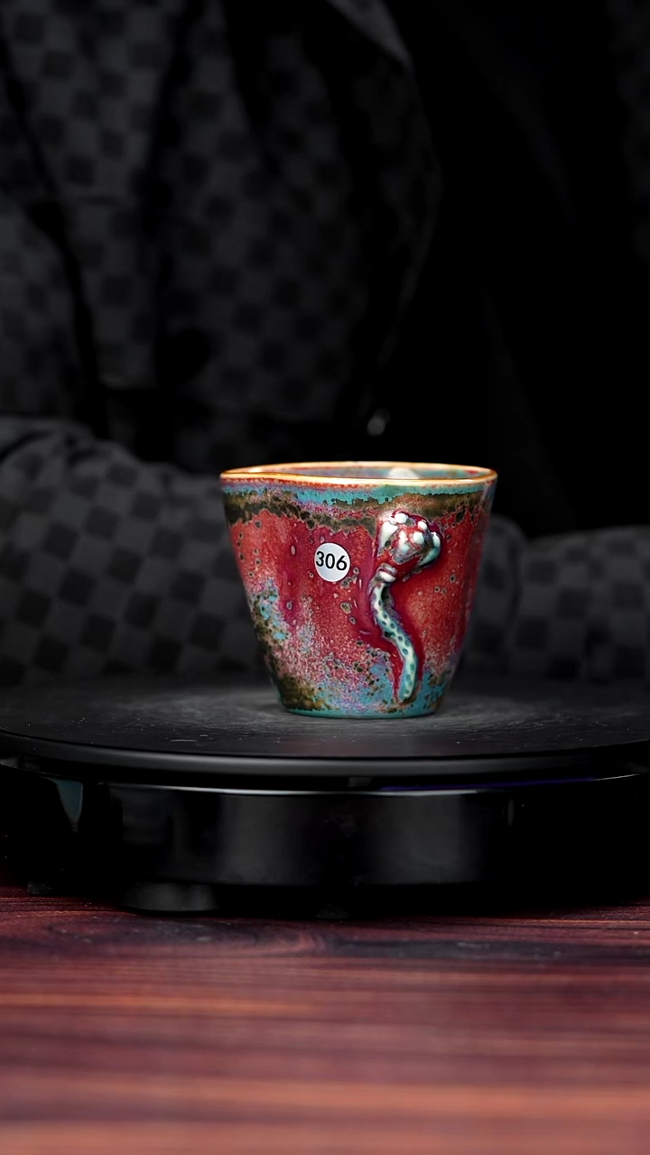 杯子瓷306#郭义兴一级品原矿钧瓷随型杯