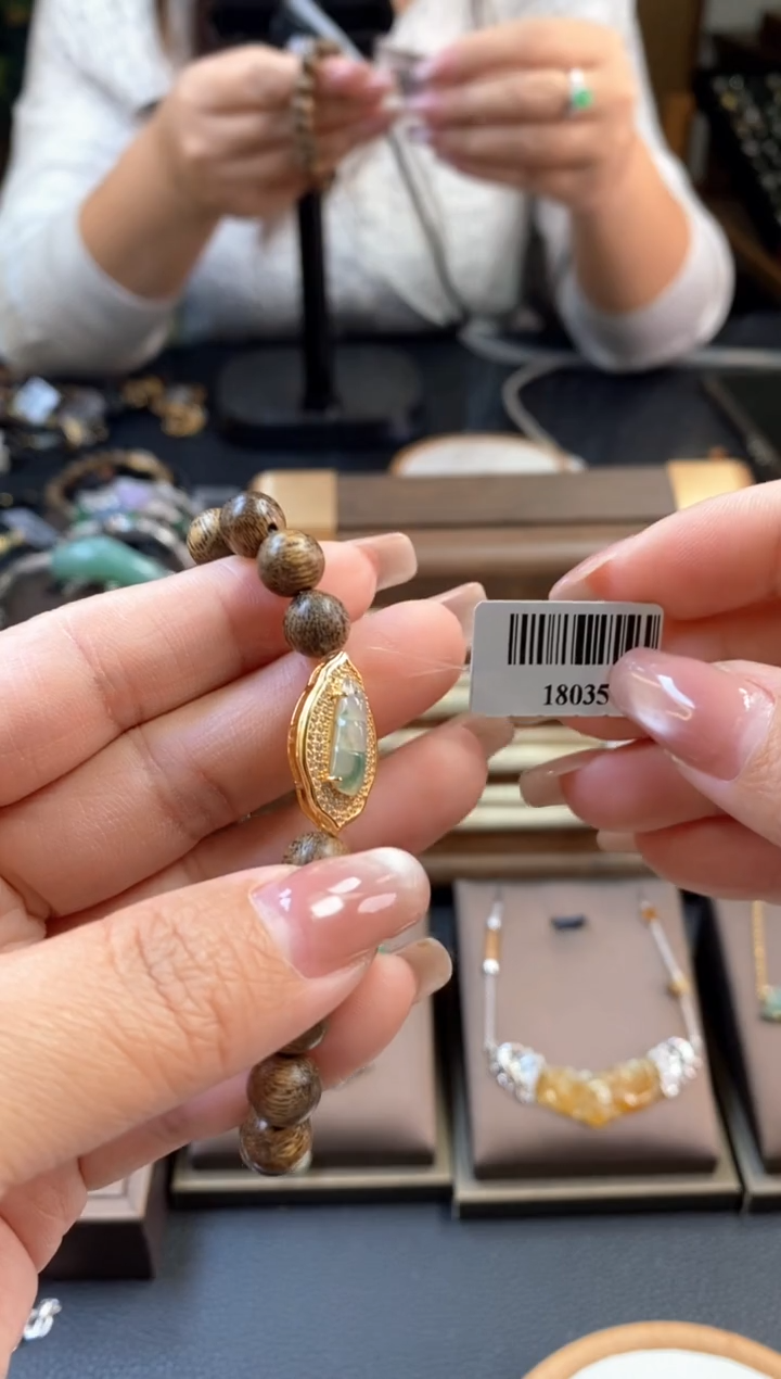 颈饰银S925镶嵌翡翠18035