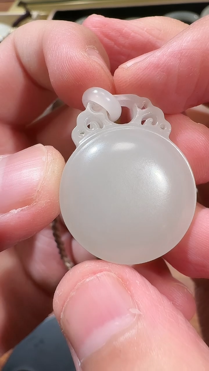 【闪购商品】和田玉吊坠未镶嵌1267白玉活环平安扣